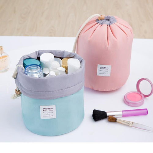 Barrel-Shaped Makeup Travel Bag