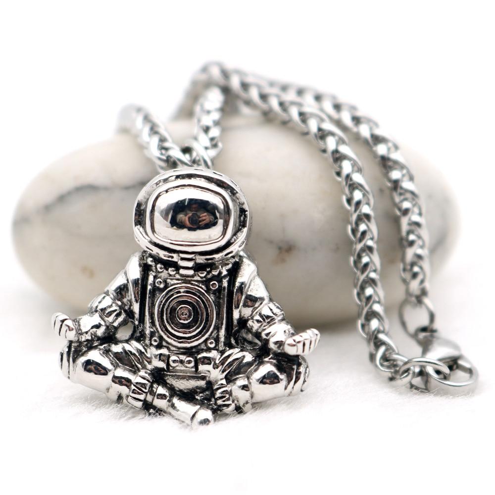Spaceman Shaped Stainless Steel Pendant Necklace
